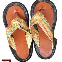  Men’s Handmade Ghanaian Traditional Slippers Men's Shoes Sandals Slippers  - Thumbnail 1