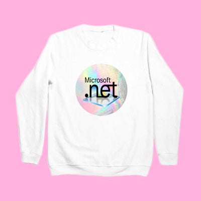 Vaporwave holographic logo sweater ( white )