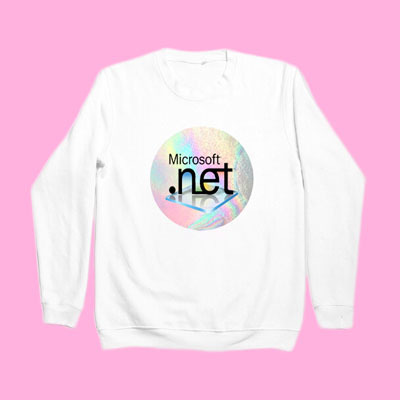 VAPORWAVE HOLOGRAPHIC LOGO SWEATER ( WHITE )