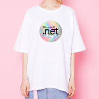 VAPORWAVE HOLOGRAPHIC LOGO TEE (WHITE) - Thumbnail 1