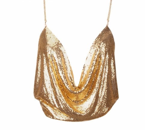 Gold Cowl Neck Metal Shirt