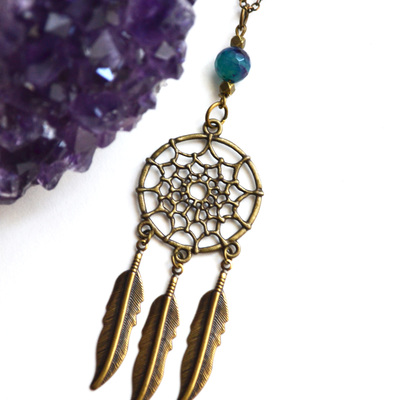 Dreamcatcher necklace, dreamcatecher, dream, christmas gifts girls, black friday sale, sale, canadian shop - Thumbnail 3
