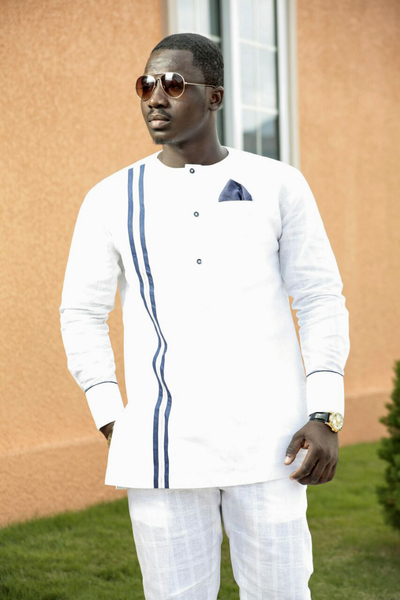 White Long Sleeves and Trousers Men's African Clothing Men's Fashion Men's Outfit Men's Wear Men  