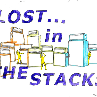 Guitar center, after hours (lost in the stacks)