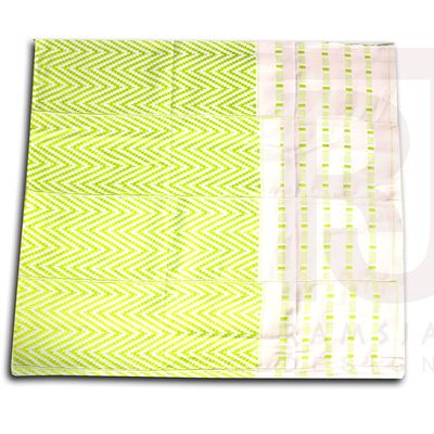 Lemon green &white 100% handwoven kente cloth kente bonwire kente fabric 6 yards