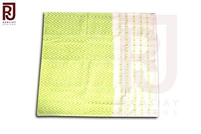 Lemon Green &White 100% Handwoven Kente Cloth Kente Bonwire Kente Fabric 6 yards
