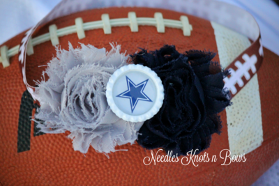 Girls Dallas Cowboys Headband, Baby Girls Football Headband, Football Hair Bow,Game Day