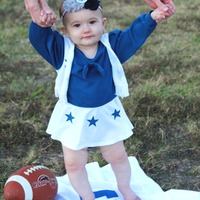 Girls Dallas Cowboys Headband, Baby Girls Football Headband, Football Hair Bow,Game Day - Thumbnail 2
