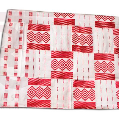Red & white 100% handwoven kente cloth kente kente fabric african cloth 6 yards