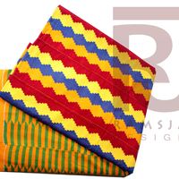 100% Handwoven Kente Cloth Kente Ashanti Kente Ghana African Art 6 yards - Thumbnail 1