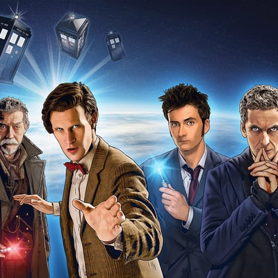 Doctor who the four doctors #1 artist print