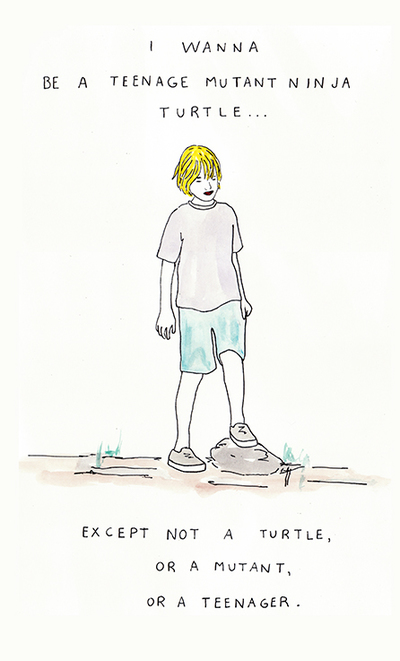 teenage mutant ninja turtle (hold the t, and the m, and the t)