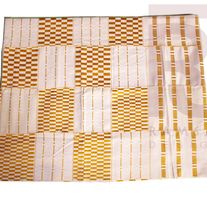 White & Gold Handwoven Kente Cloth Kente Kente Fabric Ghana Kente Fabric 6 yards