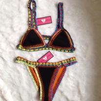 Perfect Details Reversible Bikini Set in Black/Purple or Black/Yellow