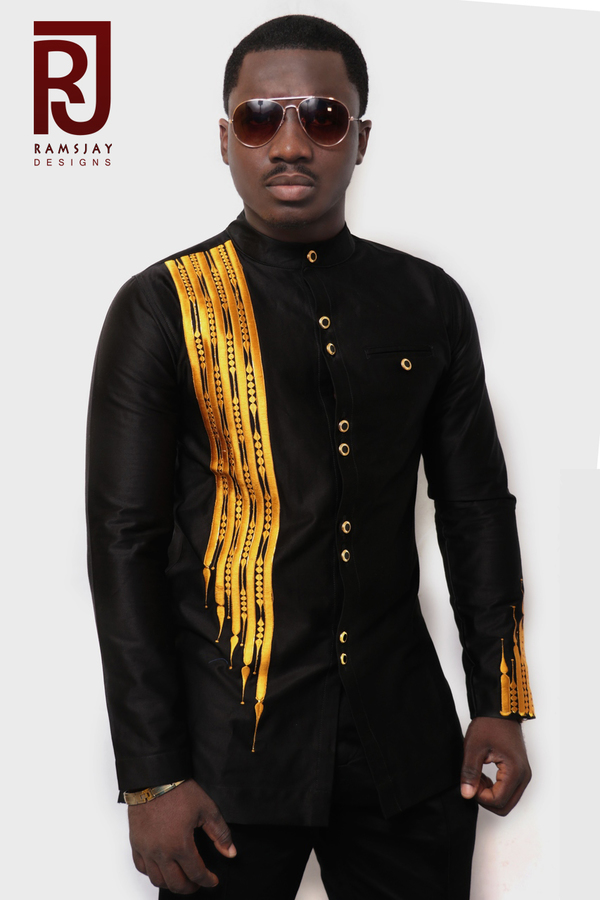 Black and Gold Men's African Clothing African Wear Men's Wear Fashion 