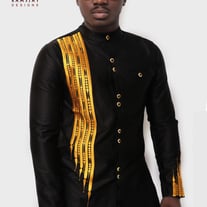 Black and Gold Men's African Clothing African Wear Men's Wear Fashion 
