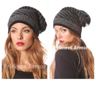 Slouchy Striped Beanie-TDE