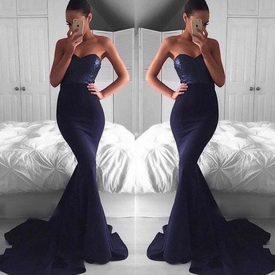 Fashion mermaid  sweet neck strapless long prom dress,evening dress