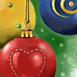 Hanging ornaments red heart