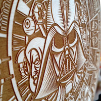 Azteca Wars 12" Wood Laser-engraved Disc - Thumbnail 1