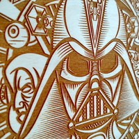 Azteca Wars 12" Wood Laser-engraved Disc - Thumbnail 2
