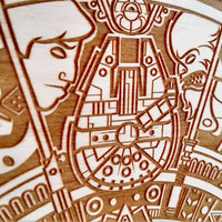 Azteca Wars 12" Wood Laser-engraved Disc - Thumbnail 3
