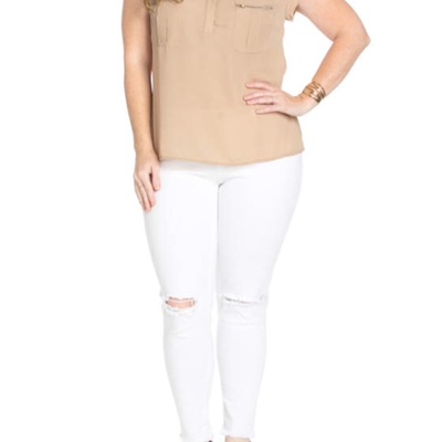 Camel chiffon blouse - Thumbnail 4