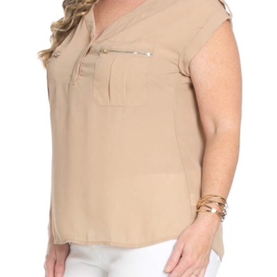 Camel chiffon blouse
