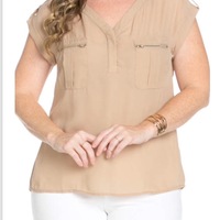 Camel Chiffon Blouse - Thumbnail 2