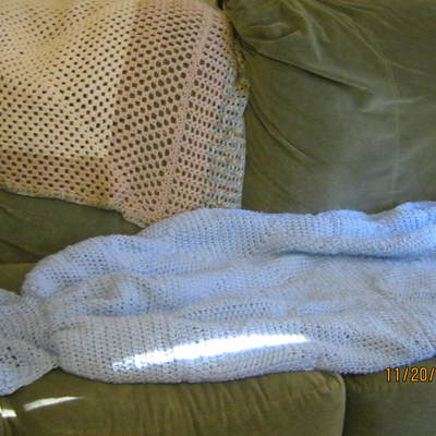 Adult crochet mermaid tail blanket