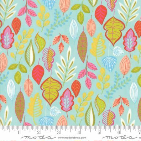 Gina Martin Floral Leafy Aqua