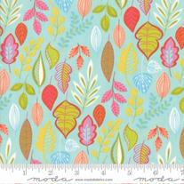Gina Martin Floral Leafy Aqua