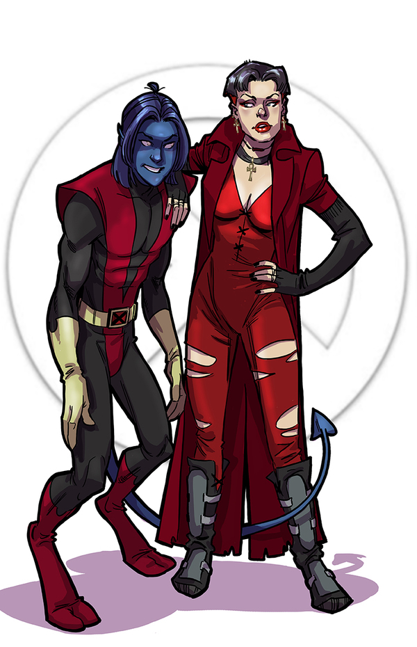 NightCrawler and Scarlet Witch Couples print