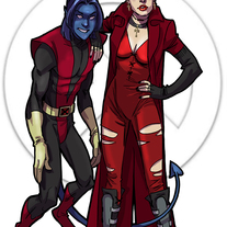 NightCrawler and Scarlet Witch Couples print