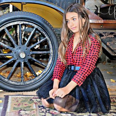 Black/red plaid dress