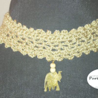 Elephant embellished choker