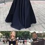 Beauty A-Line Long Sleeve Floor-Length Satin Black Prom Dresses long evening dress,dresses for prom, sexy prom dress-1
