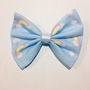 Kawaii Pastel Blue Rainbow and Clouds Handmade Medium Hair Bow Hair Clip Fairy Kei-1