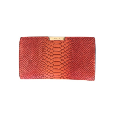Milly "sullivan" snake-embossed leather clutch