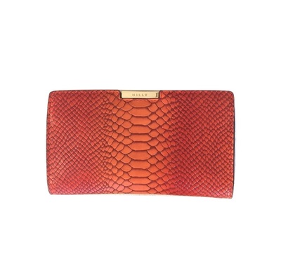 MILLY "Sullivan" Snake-Embossed Leather Clutch