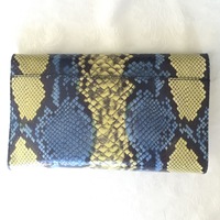 MILLY "Belize" Snake-Embossed Leather Clutch - Thumbnail 1