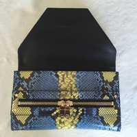MILLY "Belize" Snake-Embossed Leather Clutch - Thumbnail 3