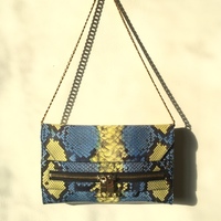 MILLY "Belize" Snake-Embossed Leather Clutch - Thumbnail 4