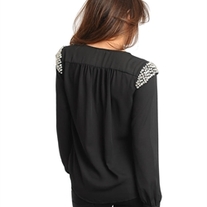 Crystal Accents Chiffon Top - Thumbnail 1