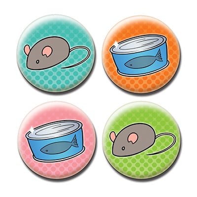 Button / magnet : cat treats