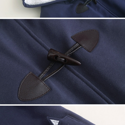 Cute cat ears students hooded  wool coat jacket