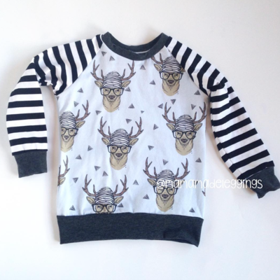 Hipster deer raglan