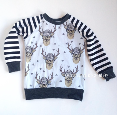 Hipster Deer Raglan