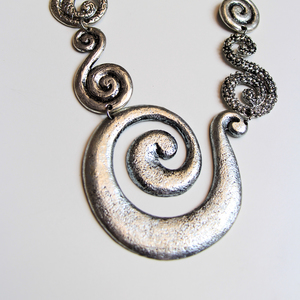 Dark Silver Swirl Necklace - Thumbnail 1