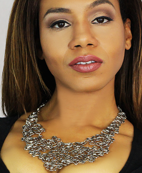 Lace Silver Statement Bib Necklace